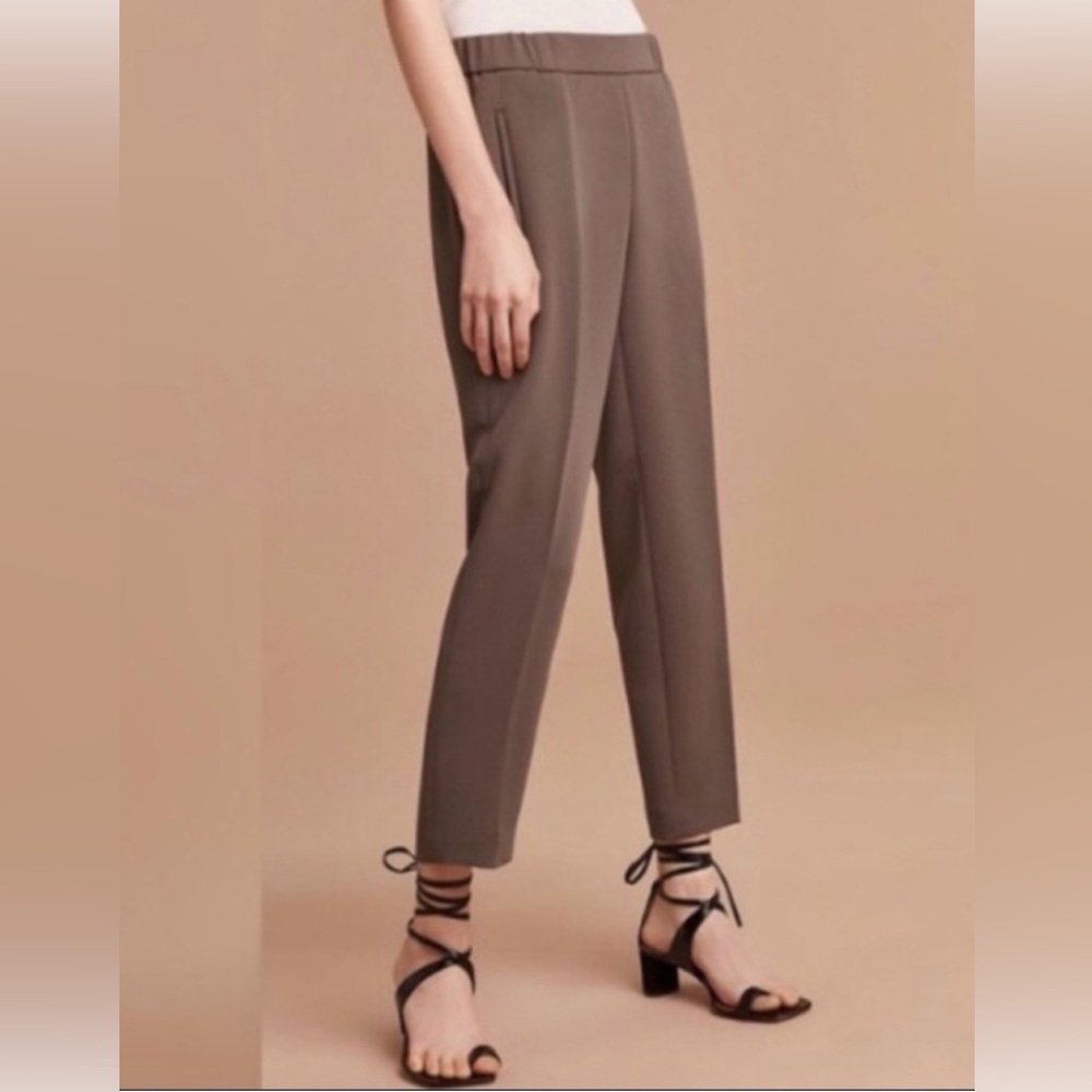 Aritzia Wilfred Ankle Trouser Pants in Taupe Brown Casual Work